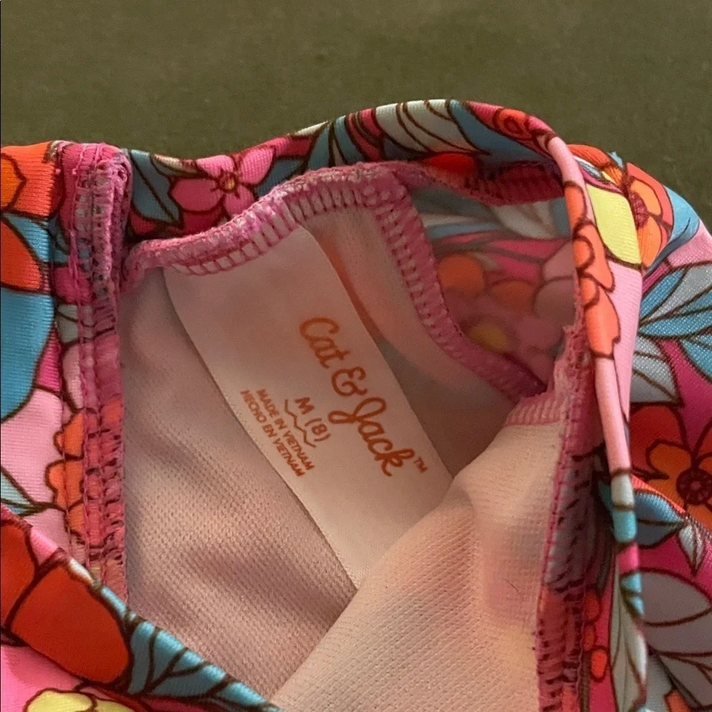 Floral Long Sleeve Kids Rashguard Swimsuit